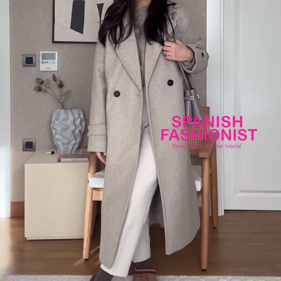 ZARA WOMAN SS25 BEIGE SOFT OVERSIZED COAT MEDIUM 3046/299/450 like new - Picture 1 of 11